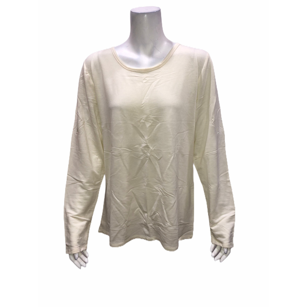 Legacy Cuddle Me Women's Long Sleeves Pullover T-Shirt Top White X-Large Size